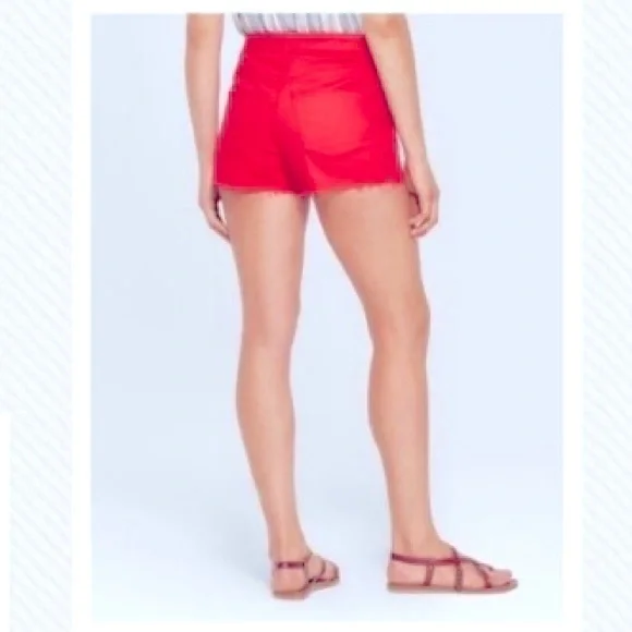 🇺🇸 Universal Thread Red High Rise Shortie Cut Off Jean Shorts 6 / 28R - Picture 10 of 11